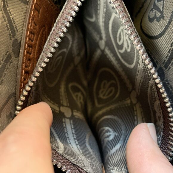 Rare BRIGHTON Ferrara Fina Mini Cross Body BROWN Smooth Leather F958871 - Picture 14 of 16